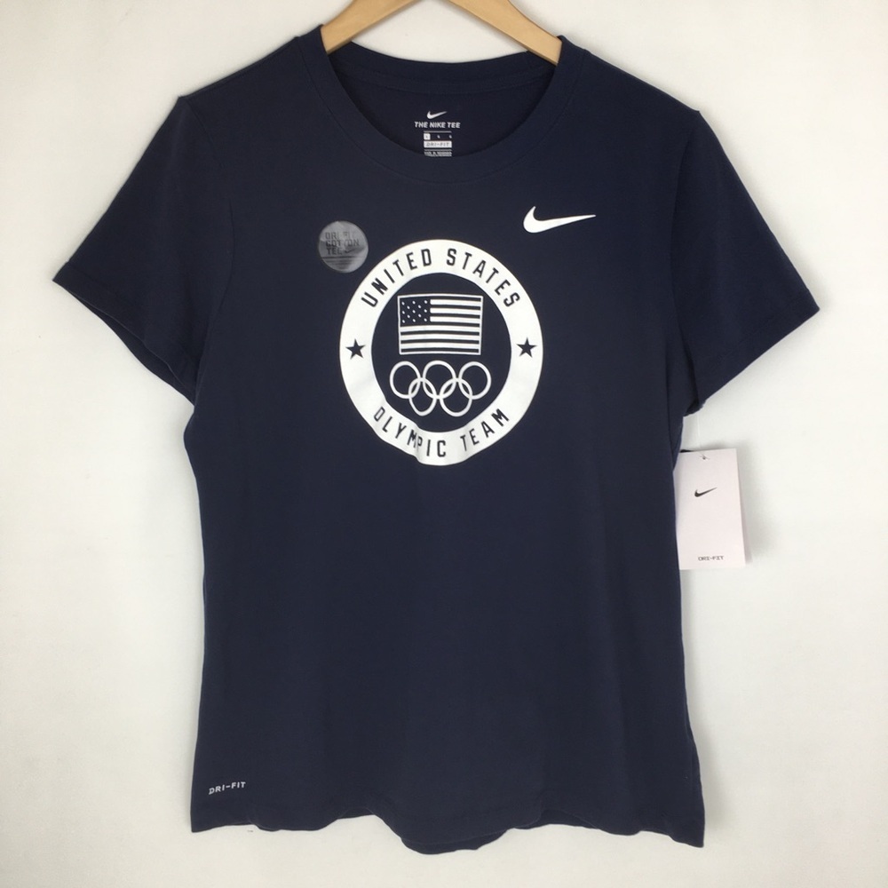 Nike The Nike Tee Team USA Olympic T-Shirt NEW Blue White Women’s Size Large - Picture 2 of 12